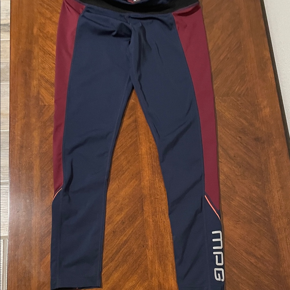 MPG Blue and burgundy Athletic Leggings